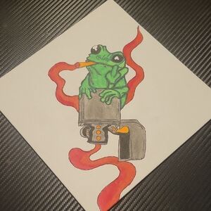 Vibrant Frog Art on Canvas